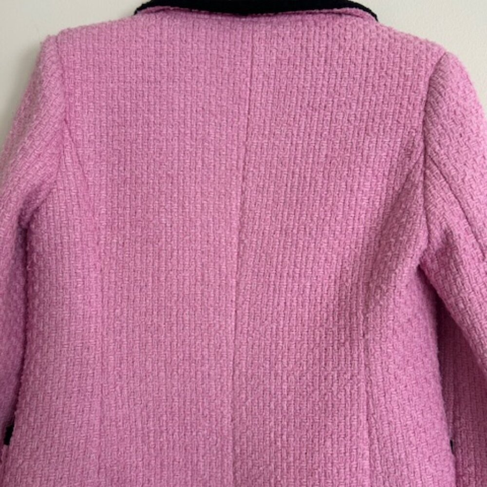 Anthropologie Avec Les Filles Contrast Pink Tweed Jewel Lined Blazer NWT - Picture 15 of 16
